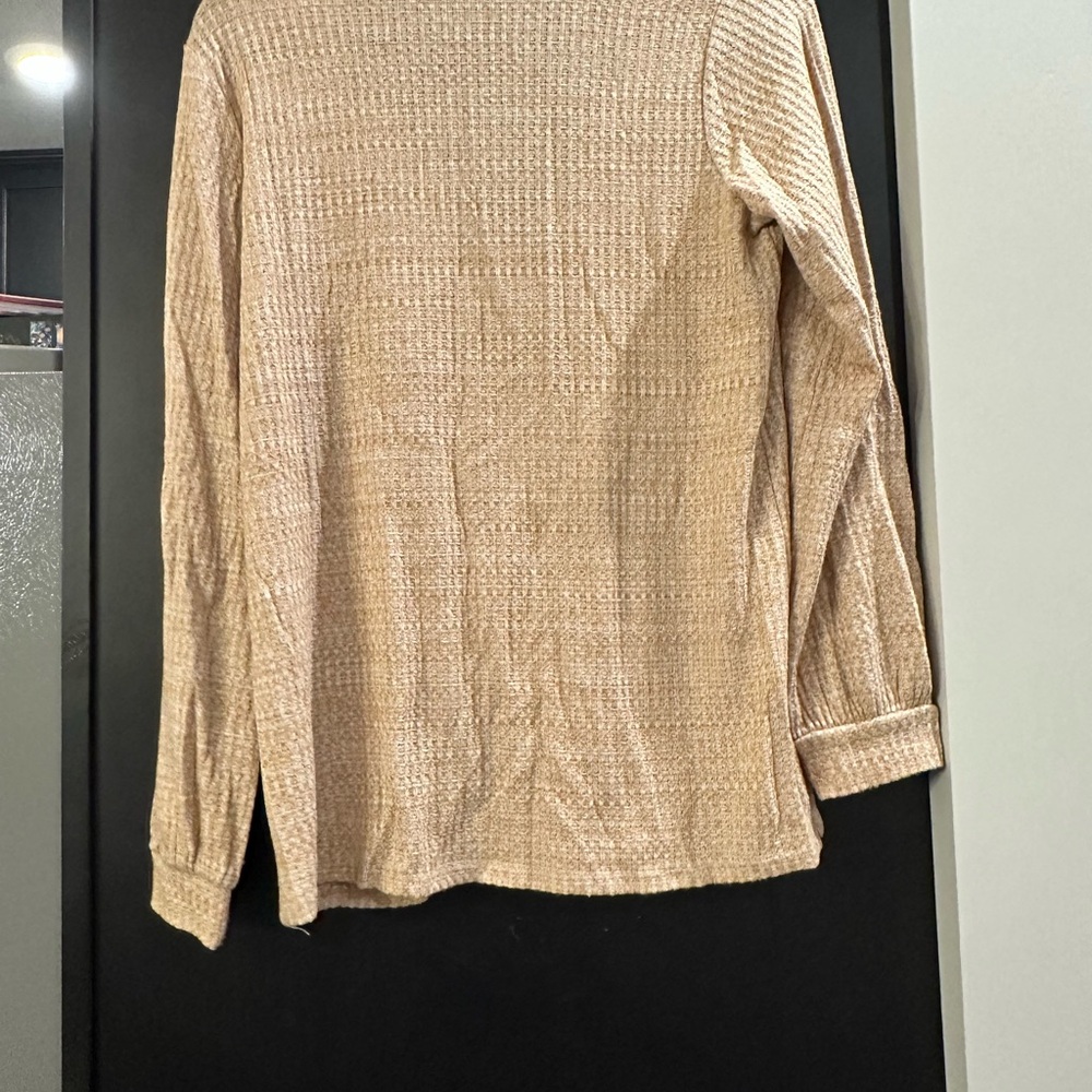 Express Tan Textured Knit Top - Picture 3 of 3